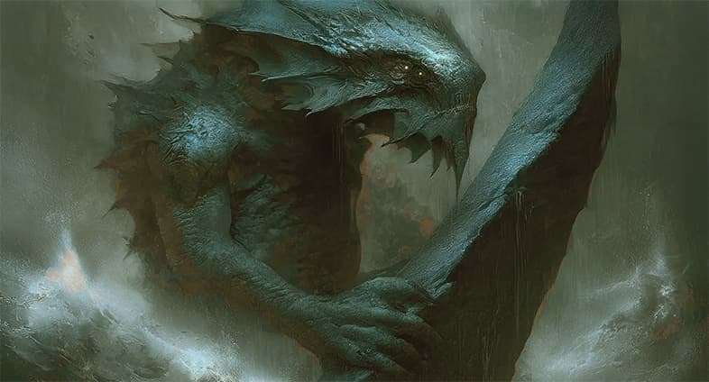 depiction of H.P. Lovecraft's Dagon the elder sea God